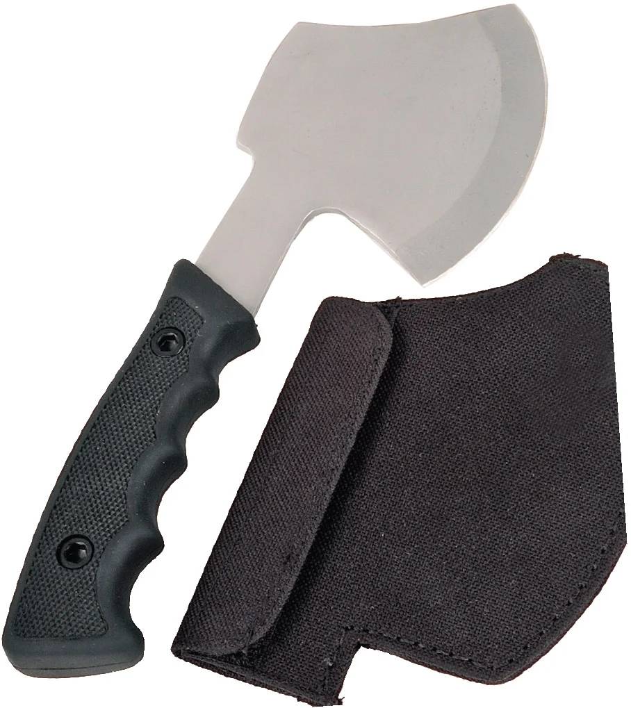 Compact camping hatchet with protective sheath