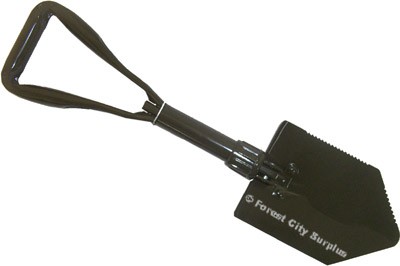 Compact folding camp shovel