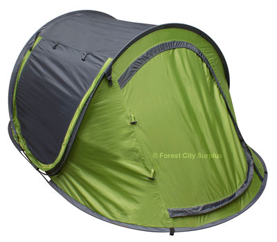 Closed pop-up tent for pop-up camping tents