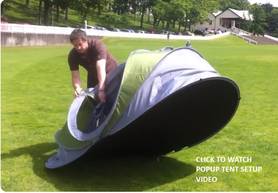 Closed pop-up tent for pop-up camping tents