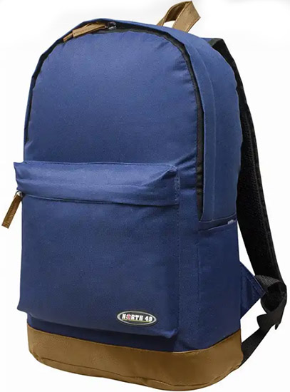 Blue daypack backpack for school travel and camping