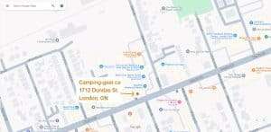 Camping-gear.ca store location.